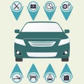 Car service Infographics. Auto service and repair icons set in flat design. Vector illustration Royalty Free Stock Photo